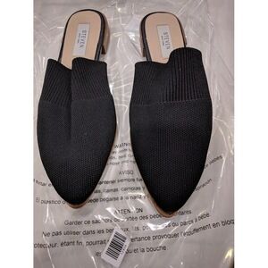 STEVEN New York Knit Mules Black Slip On Flats